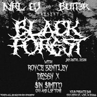 a poster for black forest in san diego, california